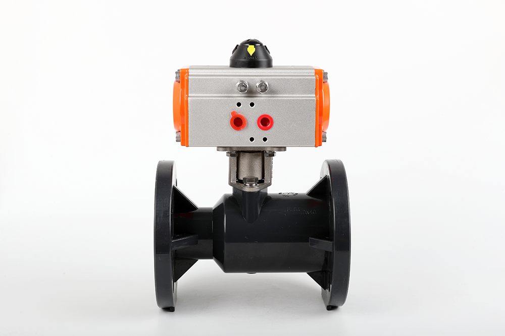 谷城气动法兰一体球阀